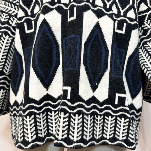 Vincente  NWT Sz XL  Aztec Fringes 3/4  Bell Sleeves Cardigan Sweater - Picture 12 of 13